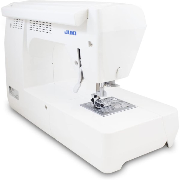 Masina de cusut de uz casnic, controlata de computer, cu afisaj LCD luminos, functie de taiere automata a firului si 180 de modele, inclusiv un font de litere. JUKI HZL-G220