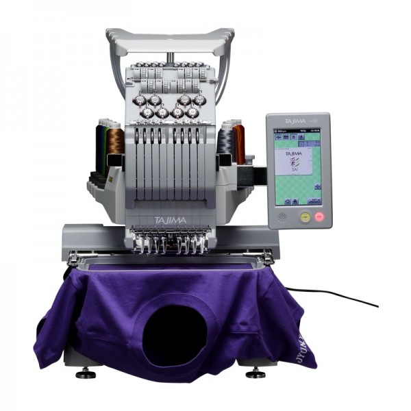 Masina de brodat Juki Tajima Sai MDPS0801C QVP-SAI cu kit broderie pe manusi, ciorapi, sepci, soft Tajima Writer Plus