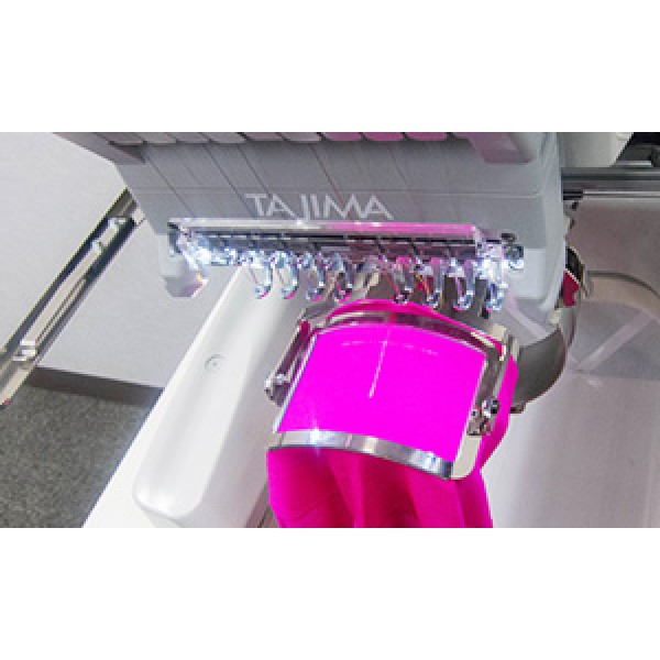 Masina de brodat Juki Tajima Sai MDPS0801C QVP-SAI cu kit broderie pe manusi, ciorapi, sepci, soft Tajima Writer Plus