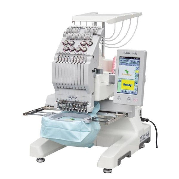 Masina de brodat Juki Tajima Sai MDPS0801C QVP-SAI cu kit broderie pe manusi, ciorapi, sepci, soft Tajima Writer Plus