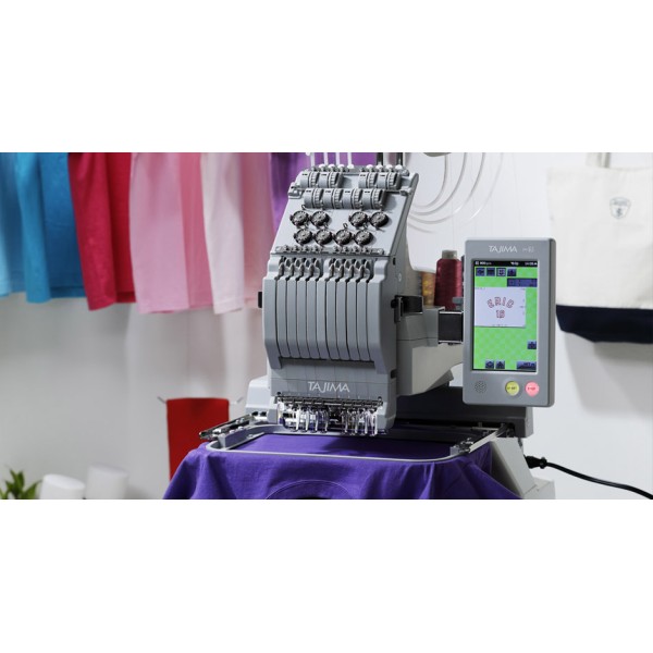 Masina de brodat Juki Tajima Sai MDPS0801C QVP-SAI cu kit broderie pe manusi, ciorapi, sepci, soft Tajima Writer Plus