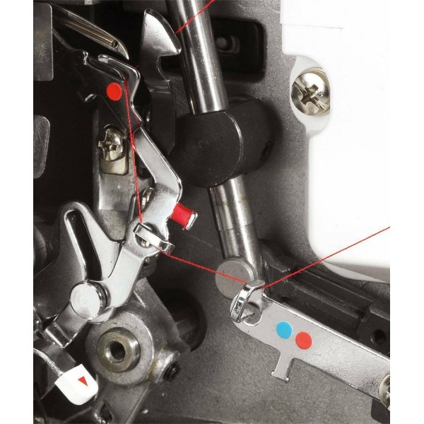 Masina de surfilat casnica 2 ace 4 fire, cusatura surje JUKI MO-644D Garnet Line