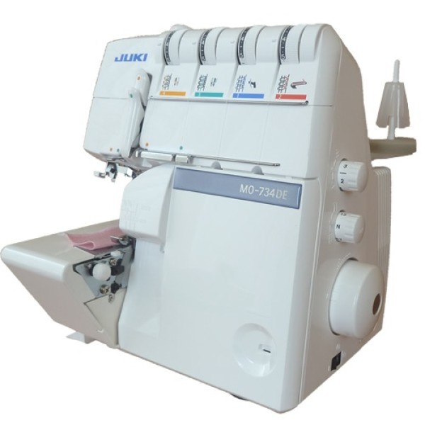 Masina de surfilat casnica cu 2 ace, 2/3/4 fire cu avans diferential si dispozitiv de înfilare ac automat JUKI MO-734