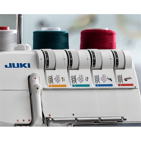 Masina de cusut casnica Overlock cu 2 ace, 2/3/4/5 fire cu avans diferential, cusatura lant si cusatura de acoperire JUKI MO-735